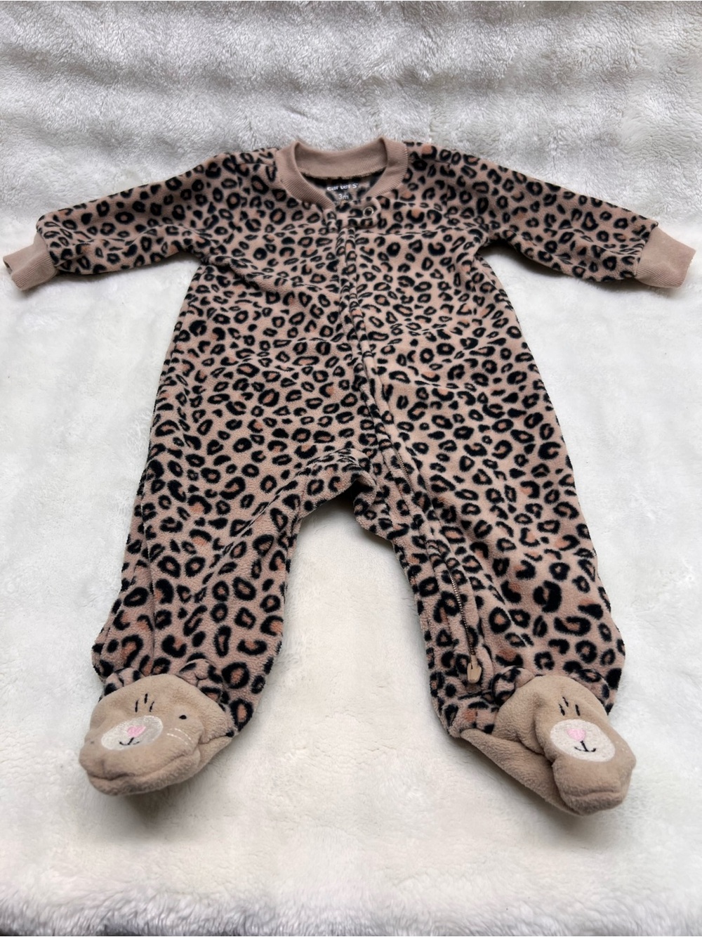 Carter's Leopard Fleece Footed One-Piece Sleeper